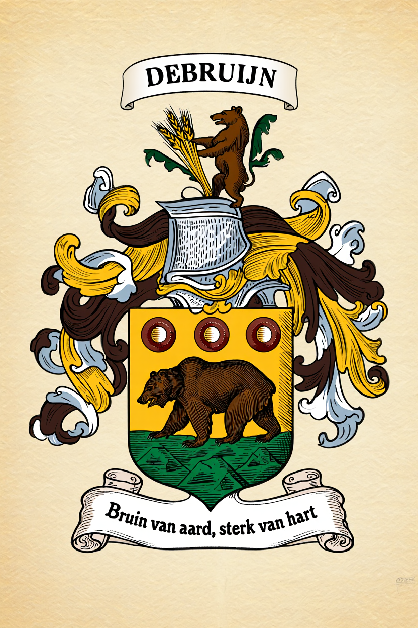 Familiewapen van de achternaam DEBRUIJN (vergrendeld)