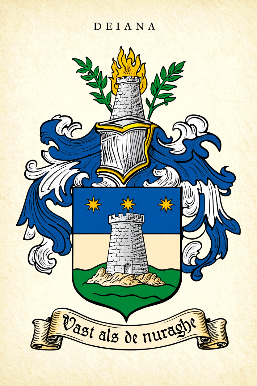 Familiewapen van de achternaam DEIANA (vergrendeld)