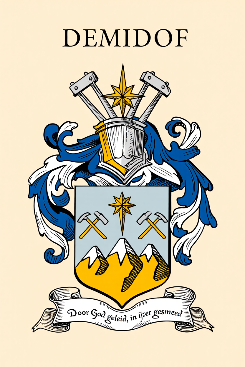 Familiewapen van de achternaam DEMIDOF (vergrendeld)