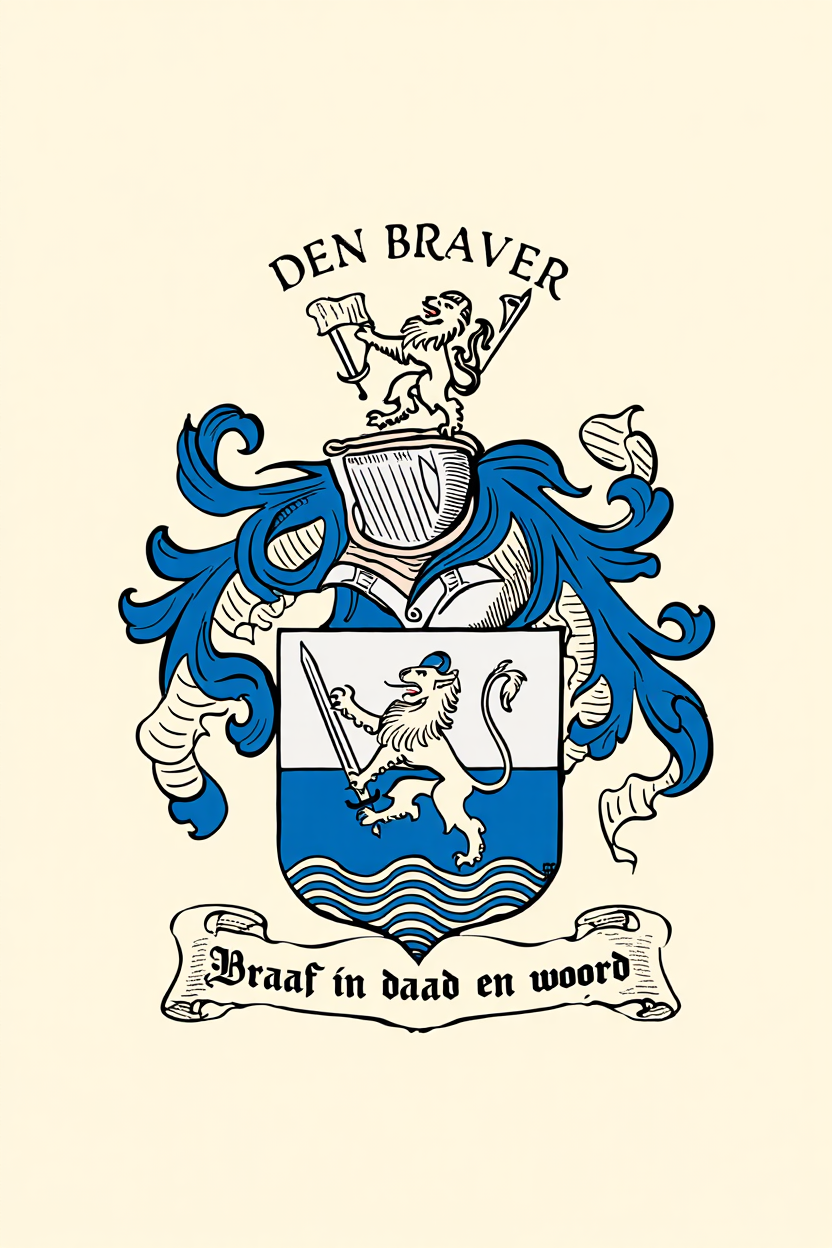 Familiewapen van de achternaam DEN BRAVER (vergrendeld)