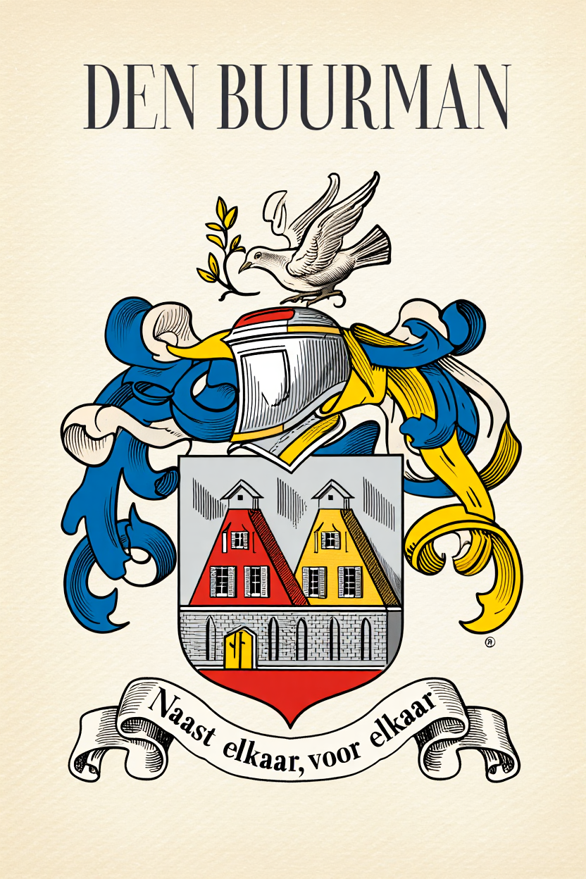 Familiewapen van de achternaam DEN BUURMAN (vergrendeld)