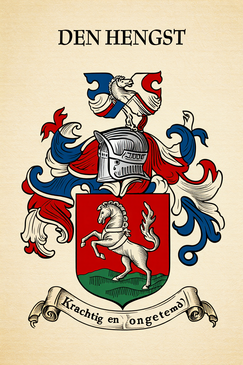 Familiewapen van de achternaam DEN HENGST (vergrendeld)