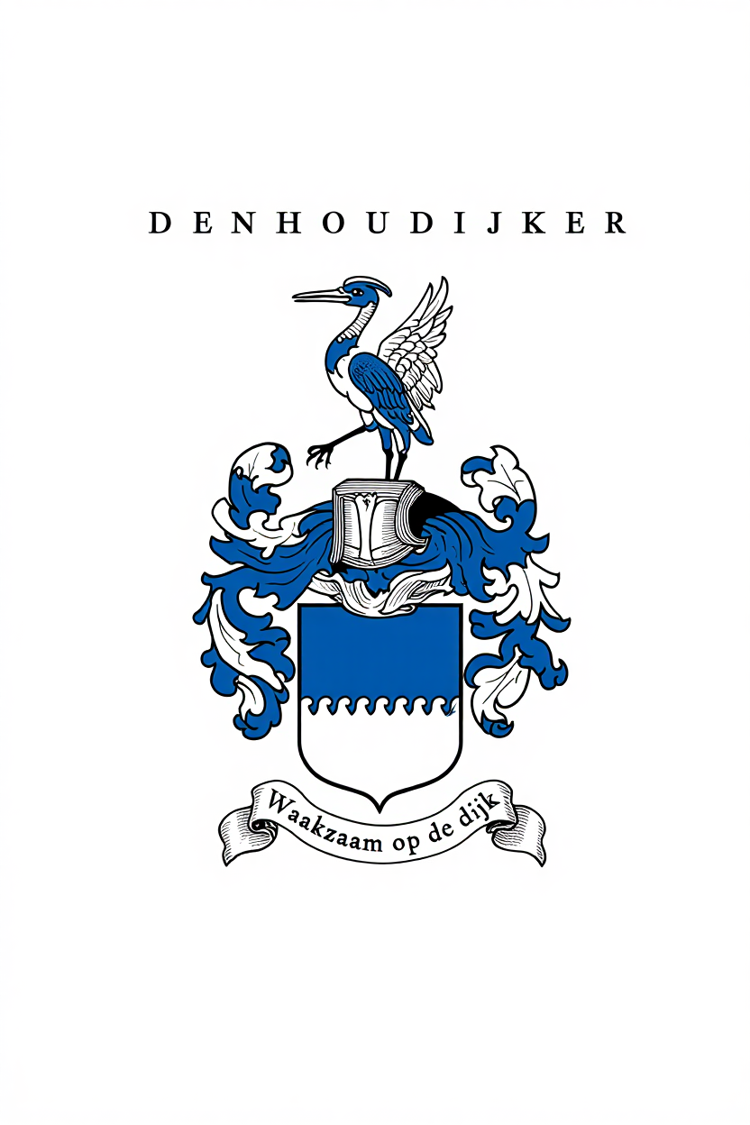 Familiewapen van de achternaam DENHOUDIJKER (vergrendeld)