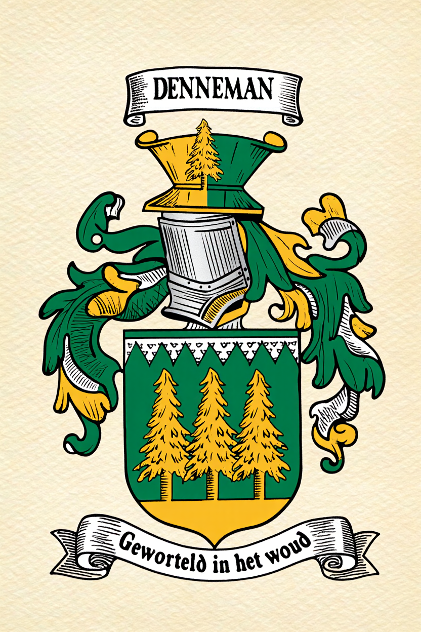 Familiewapen van de achternaam DENNEMAN (vergrendeld)