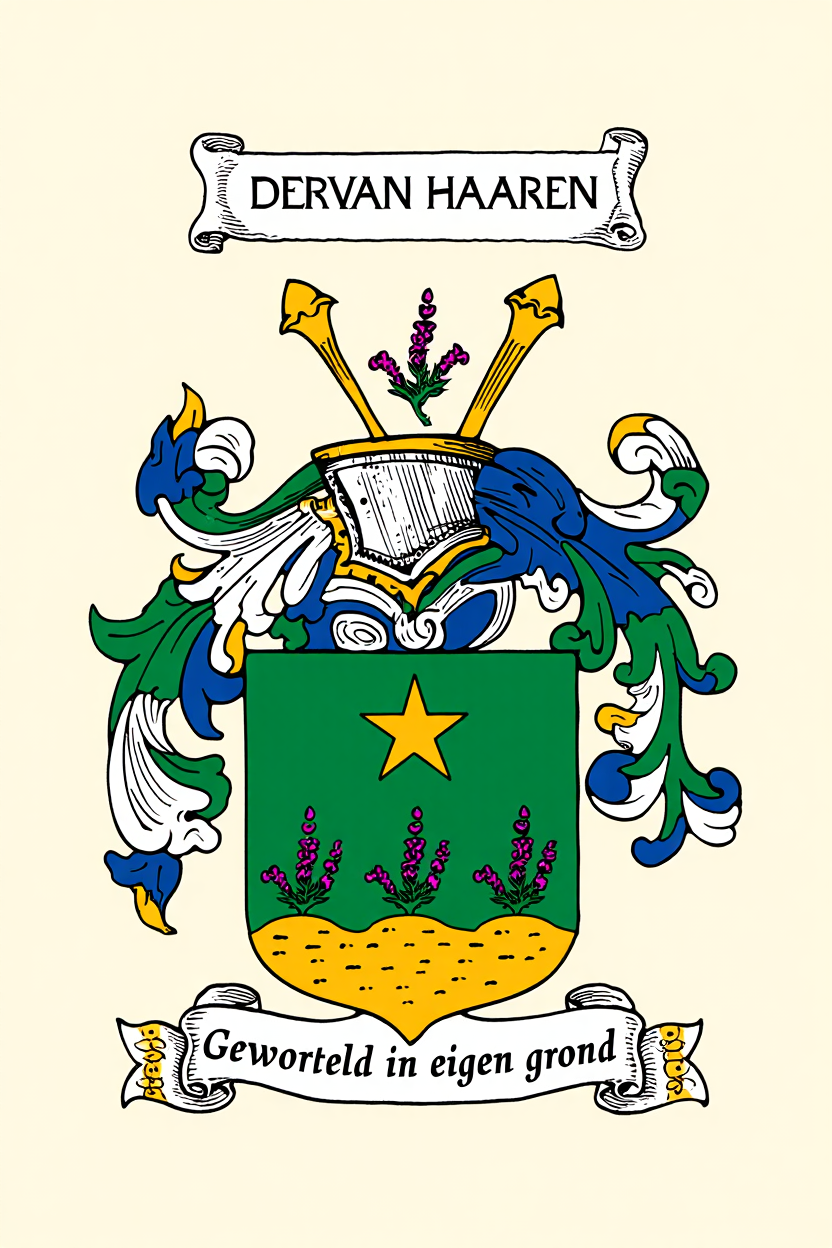 Familiewapen van de achternaam DERVAN HAAREN (vergrendeld)