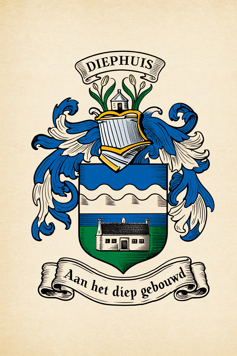 Familiewapen van de achternaam DIEPHUIS (vergrendeld)