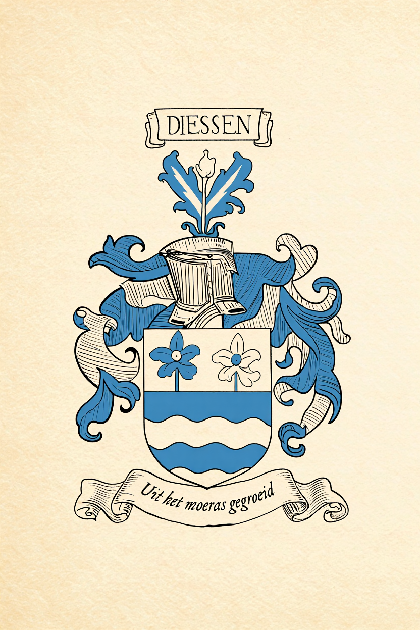Familiewapen van de achternaam DIESSEN (vergrendeld)
