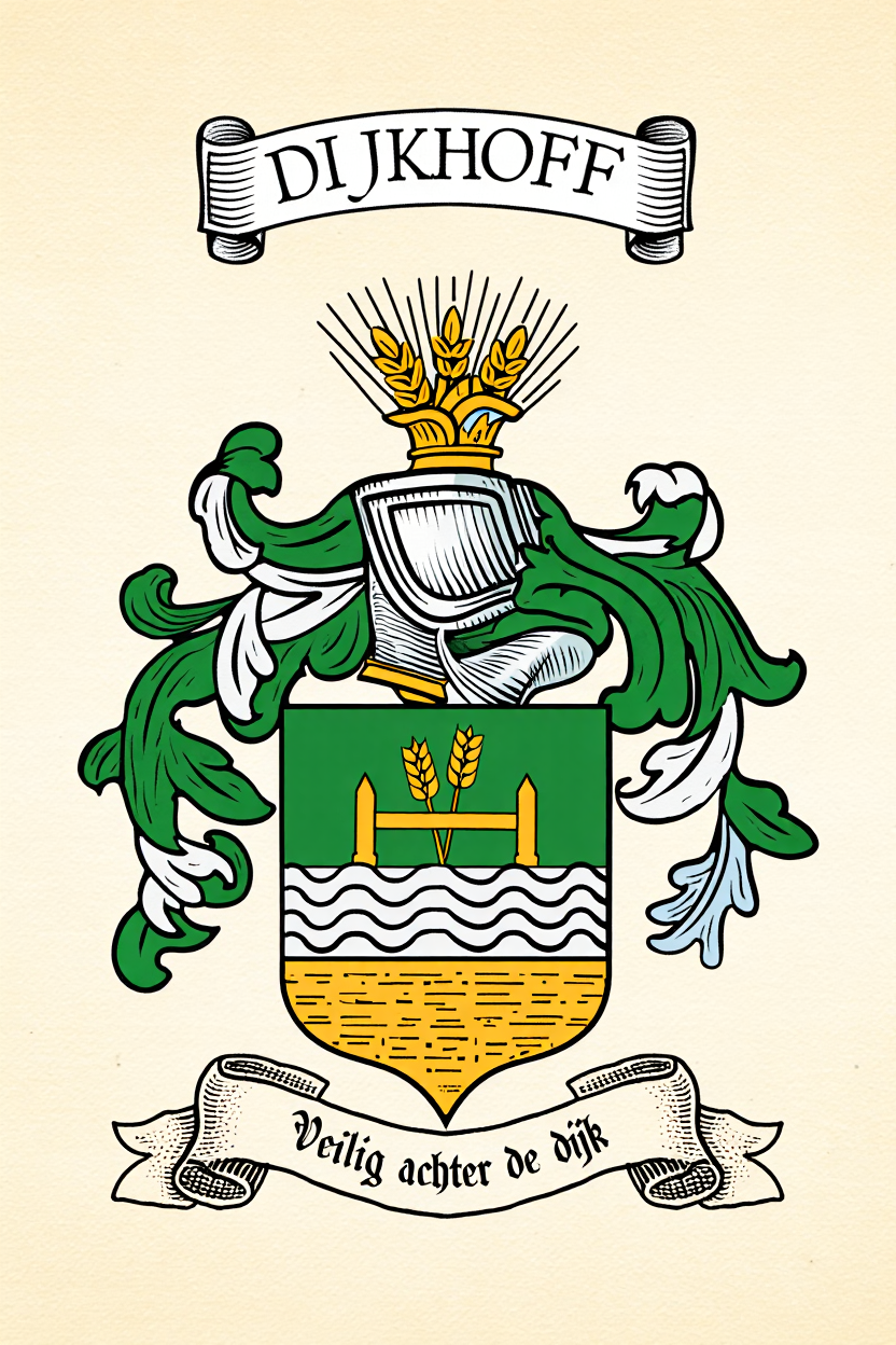 Familiewapen van de achternaam DIJKHOFF (vergrendeld)