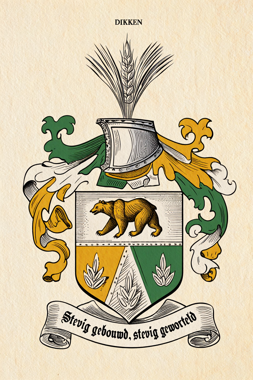 Familiewapen van de achternaam DIKKEN (vergrendeld)
