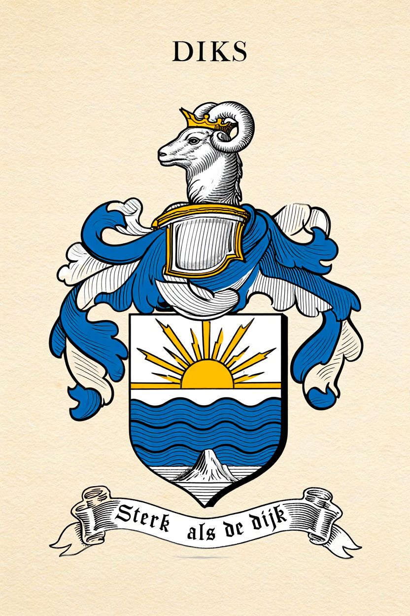 Familiewapen van de achternaam DIKS (vergrendeld)