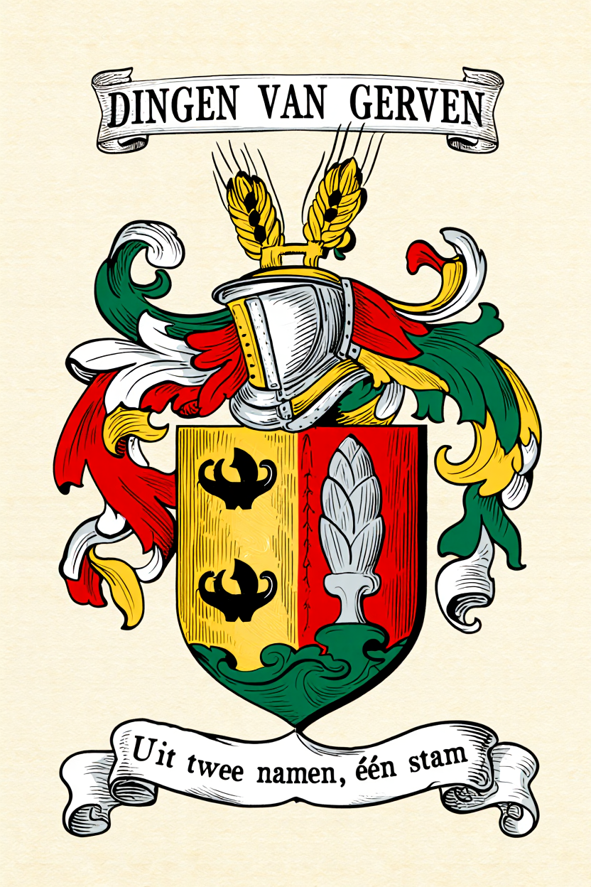Familiewapen van de achternaam DINGEN VAN GERVEN (vergrendeld)