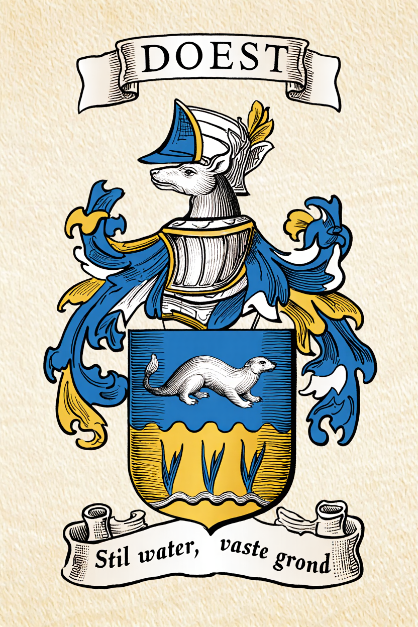 Familiewapen van de achternaam DOEST (vergrendeld)