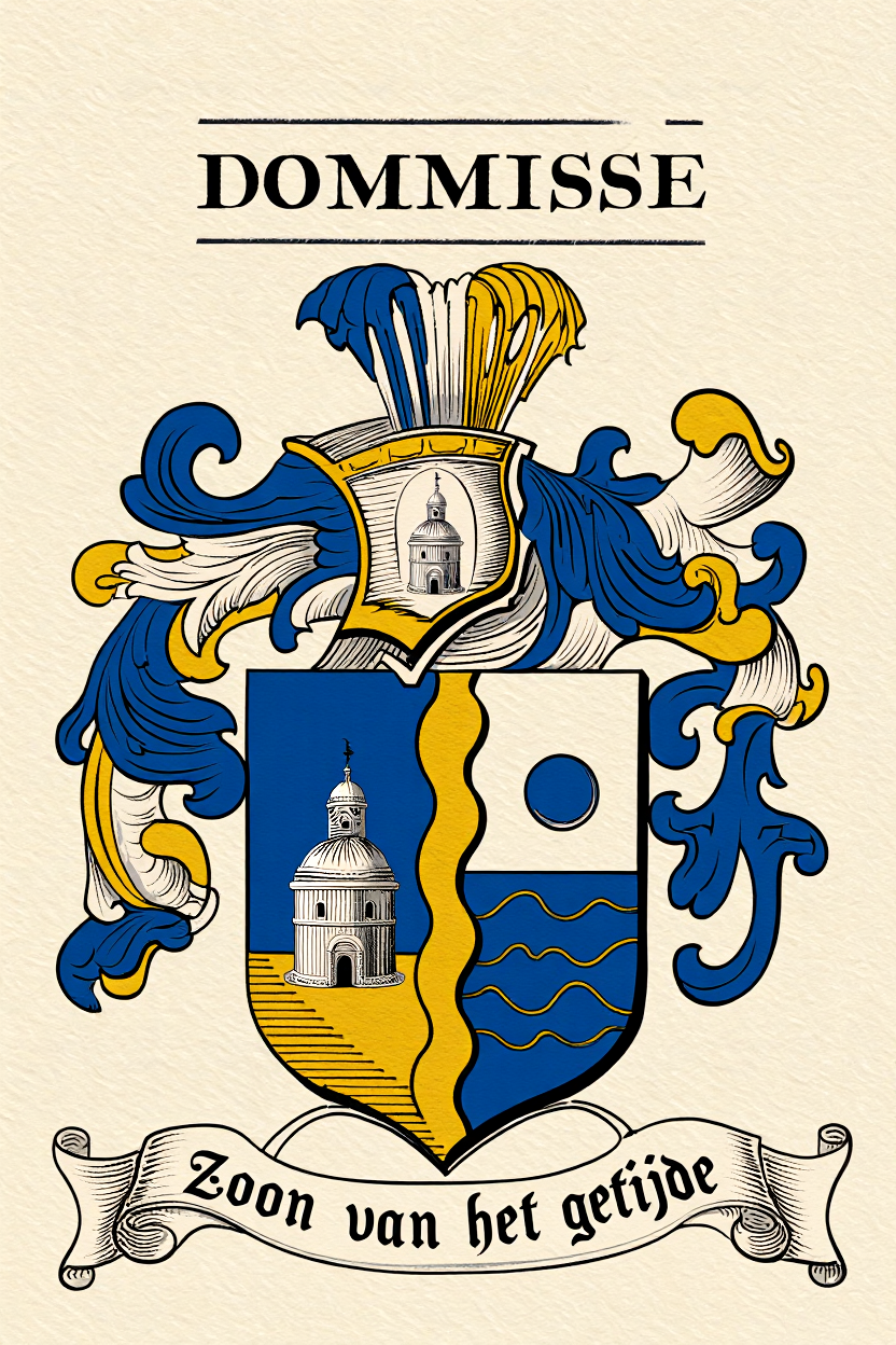 Familiewapen van de achternaam DOMMISSE (vergrendeld)