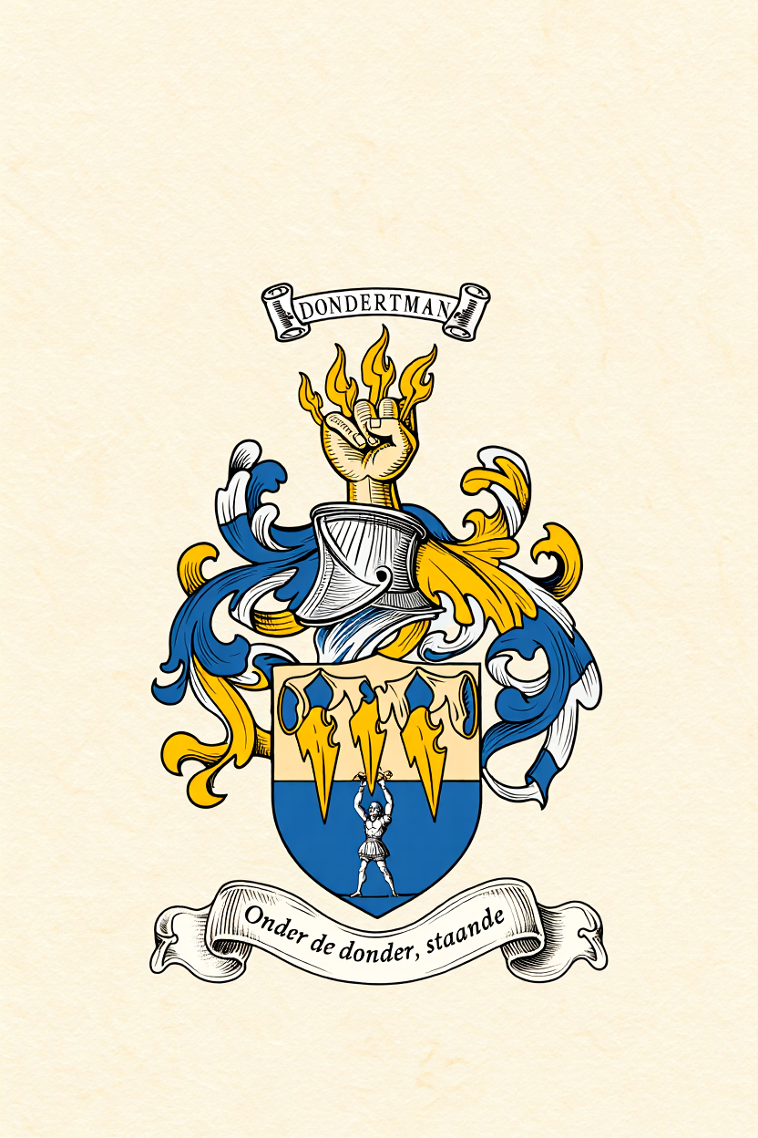 Familiewapen van de achternaam DONDERTMAN (vergrendeld)