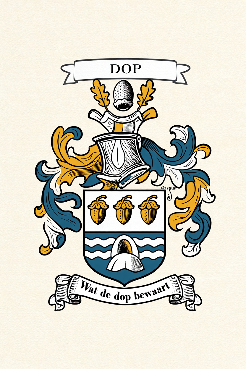 Familiewapen van de achternaam DOP (vergrendeld)