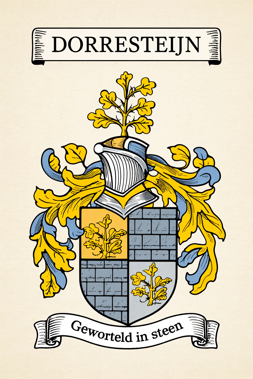 Familiewapen van de achternaam DORRESTEIJN (vergrendeld)