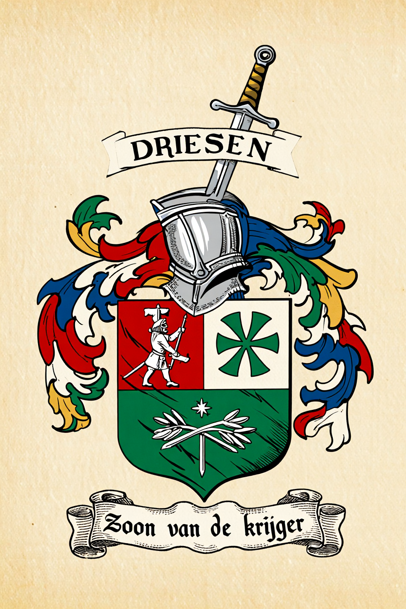 Familiewapen van de achternaam DRIESEN (vergrendeld)
