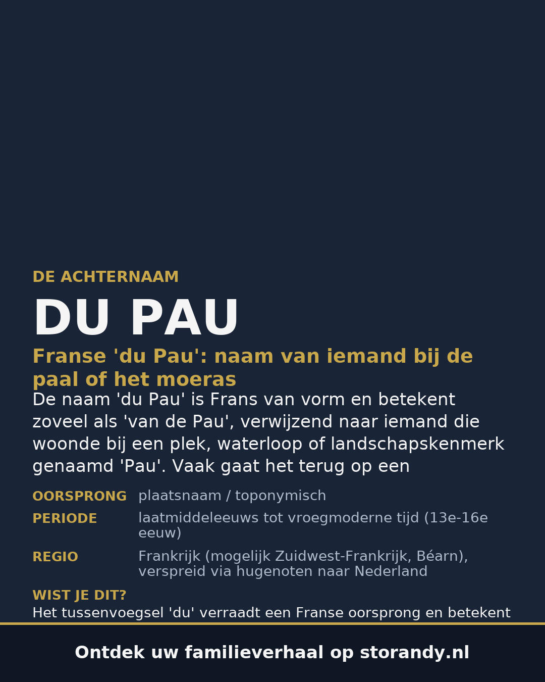Familiewapen van de achternaam DU PAU