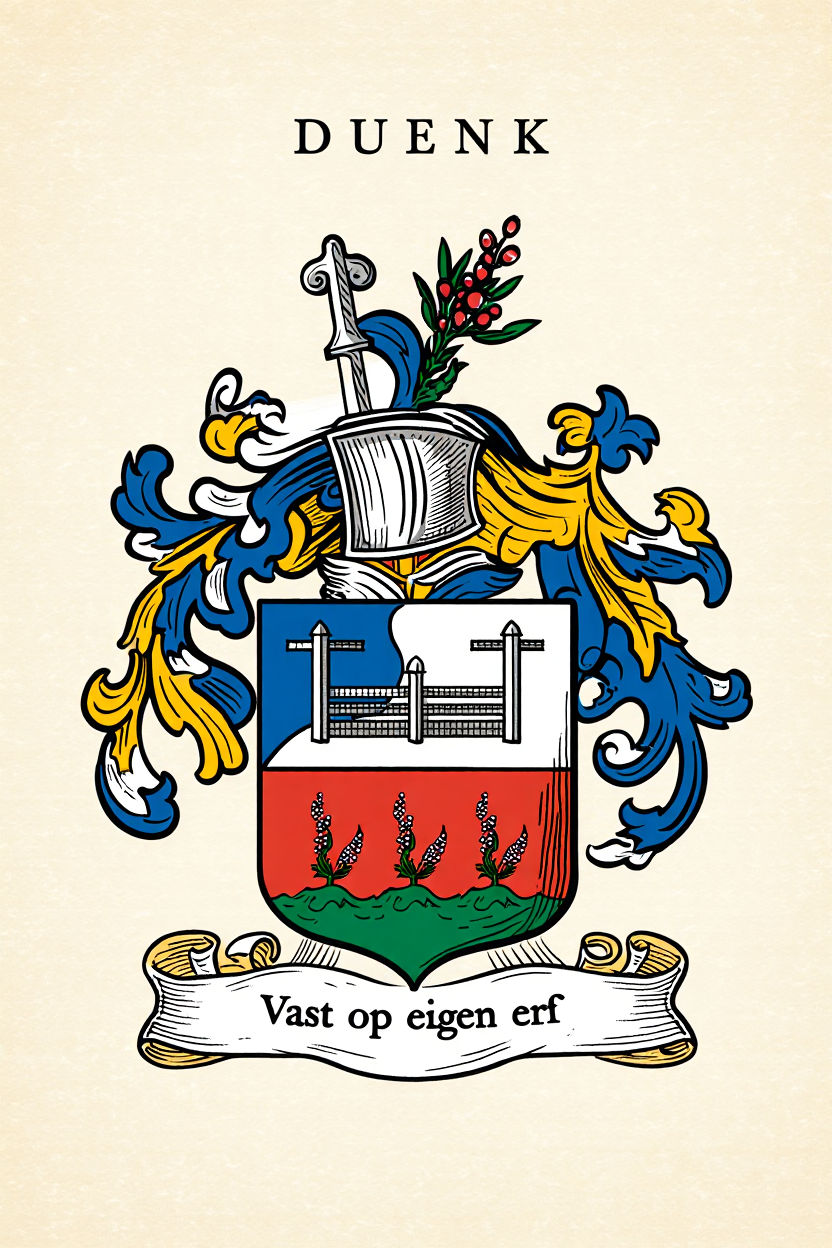 Familiewapen van de achternaam DUENK (vergrendeld)