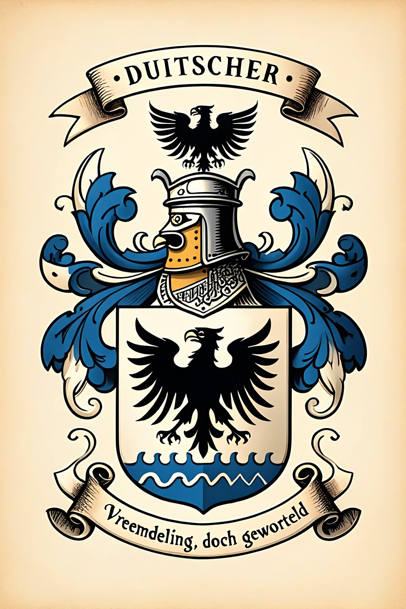 Familiewapen van de achternaam DUITSCHER (vergrendeld)