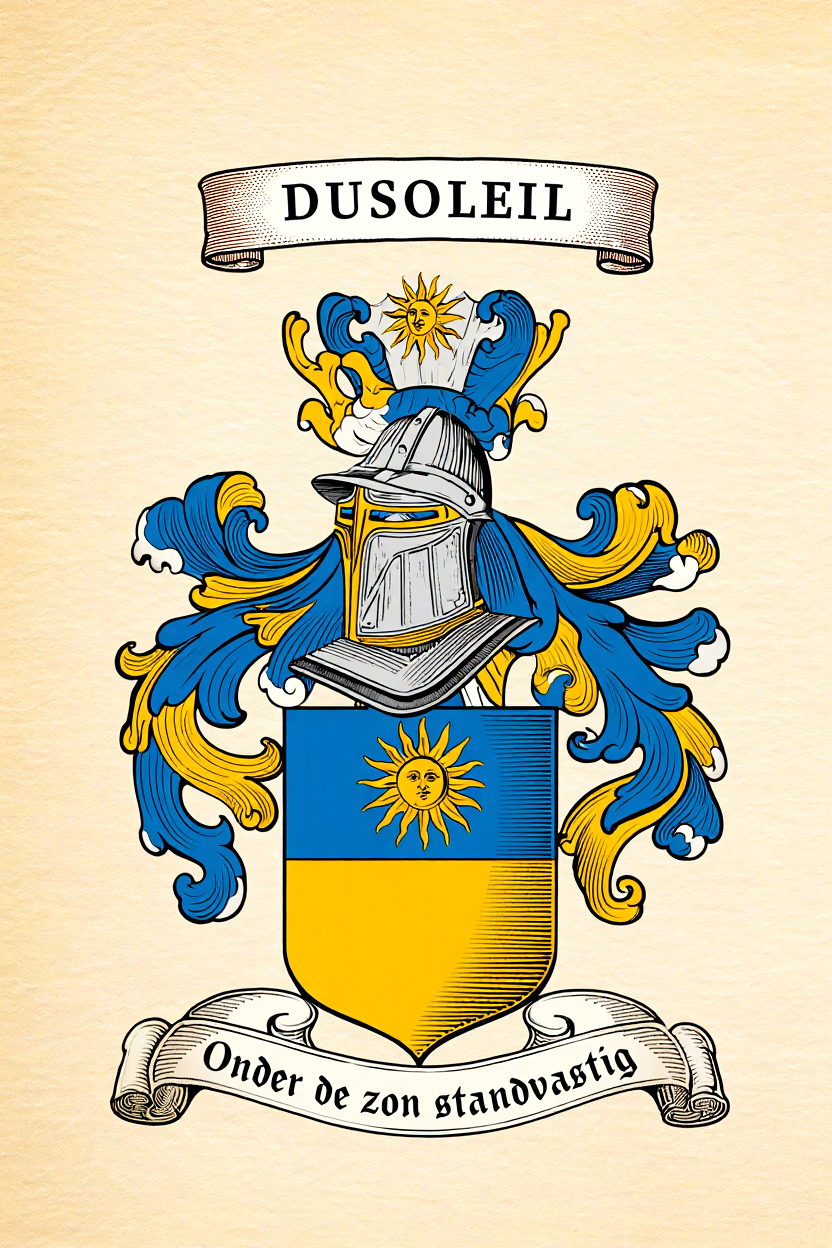 Familiewapen van de achternaam DUSOLEIL (vergrendeld)