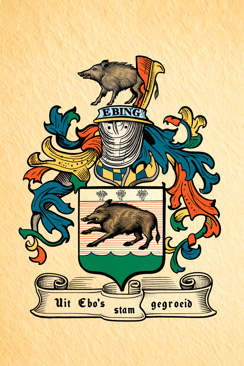 Familiewapen van de achternaam EBING (vergrendeld)