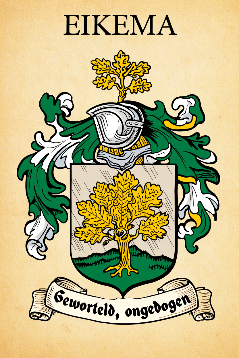 Familiewapen van de achternaam EIKEMA (vergrendeld)