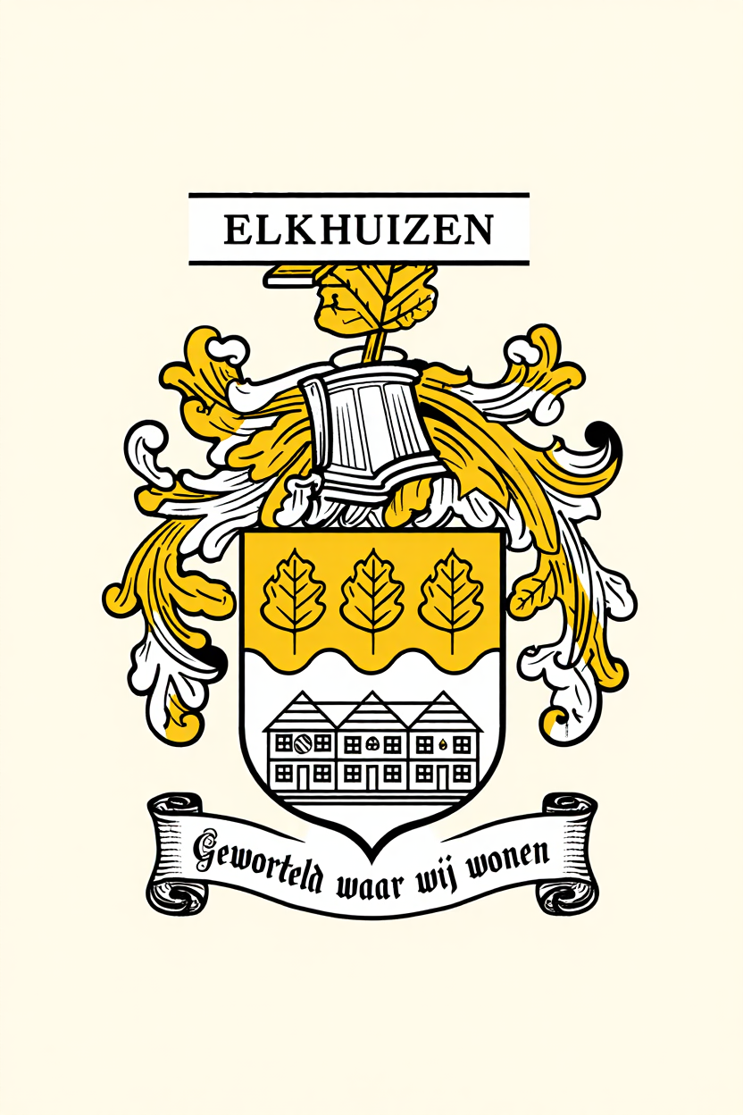 Familiewapen van de achternaam ELKHUIZEN (vergrendeld)