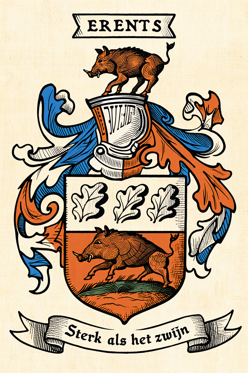 Familiewapen van de achternaam ERENTS (vergrendeld)