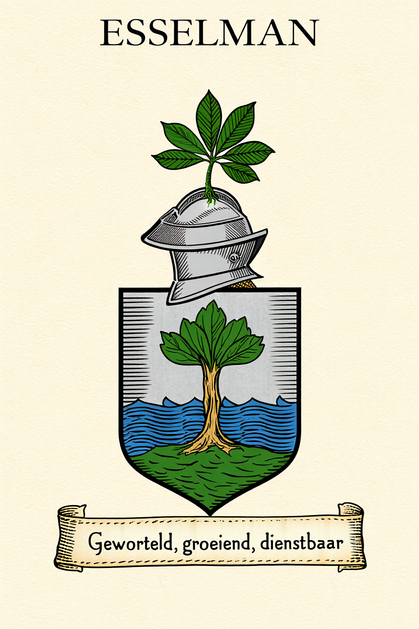 Familiewapen van de achternaam ESSELMAN (vergrendeld)