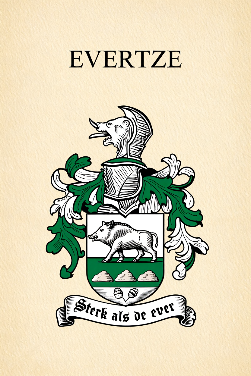 Familiewapen van de achternaam EVERTZE (vergrendeld)
