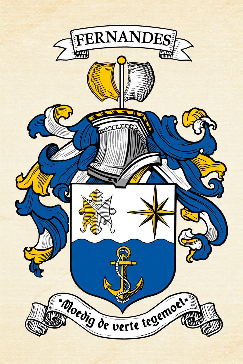 Familiewapen van de achternaam FERNANDES (vergrendeld)