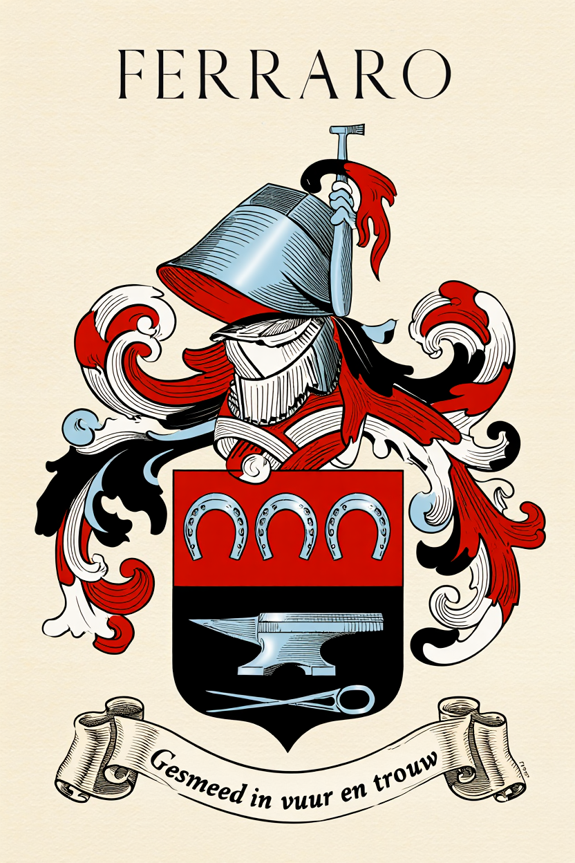 Familiewapen van de achternaam FERRARO (vergrendeld)