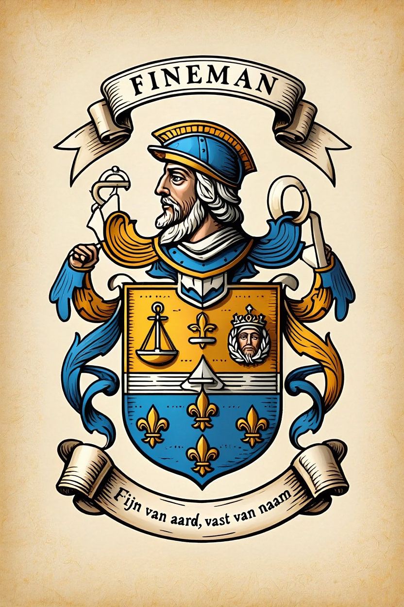 Familiewapen van de achternaam FINEMAN (vergrendeld)
