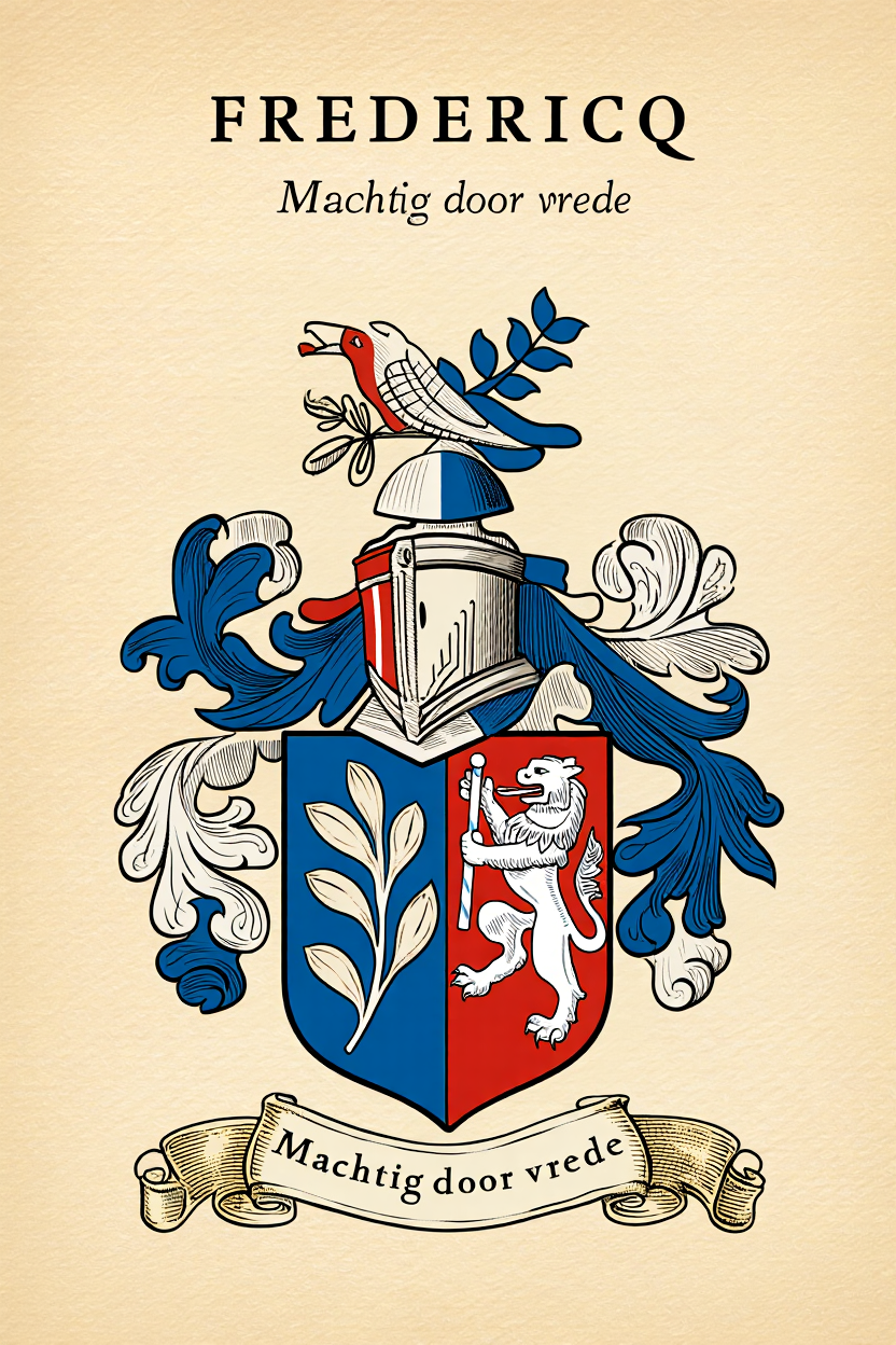Familiewapen van de achternaam FREDERICQ (vergrendeld)
