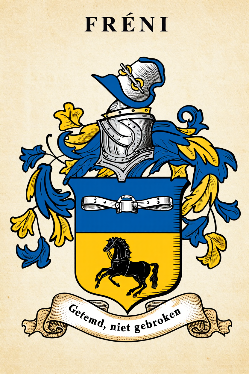 Familiewapen van de achternaam FRÉNI (vergrendeld)