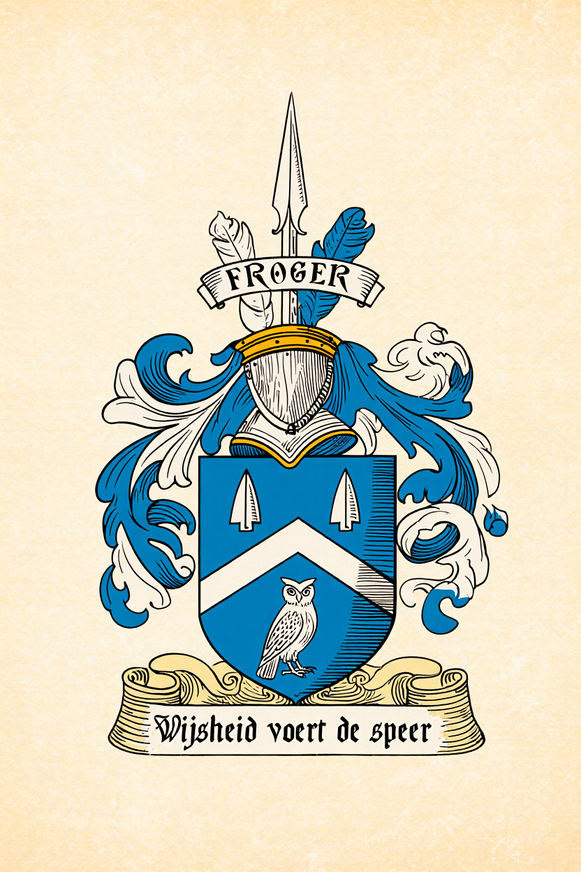 Familiewapen van de achternaam FROGER (vergrendeld)