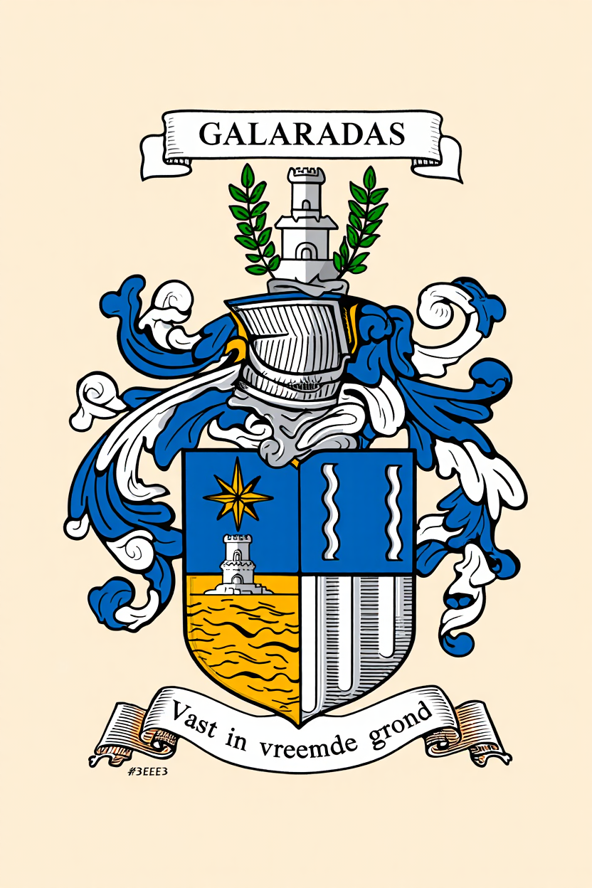 Familiewapen van de achternaam GALARADAS (vergrendeld)
