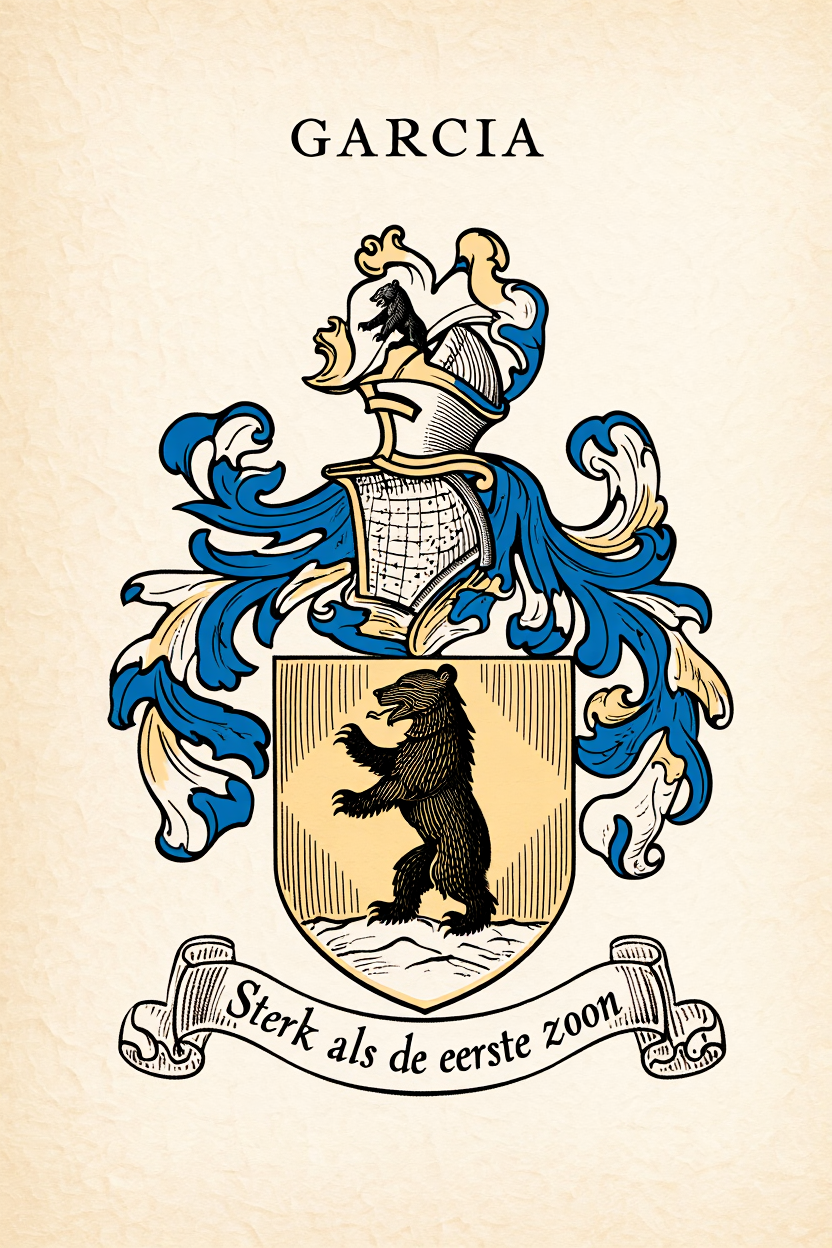 Familiewapen van de achternaam GARCIA (vergrendeld)