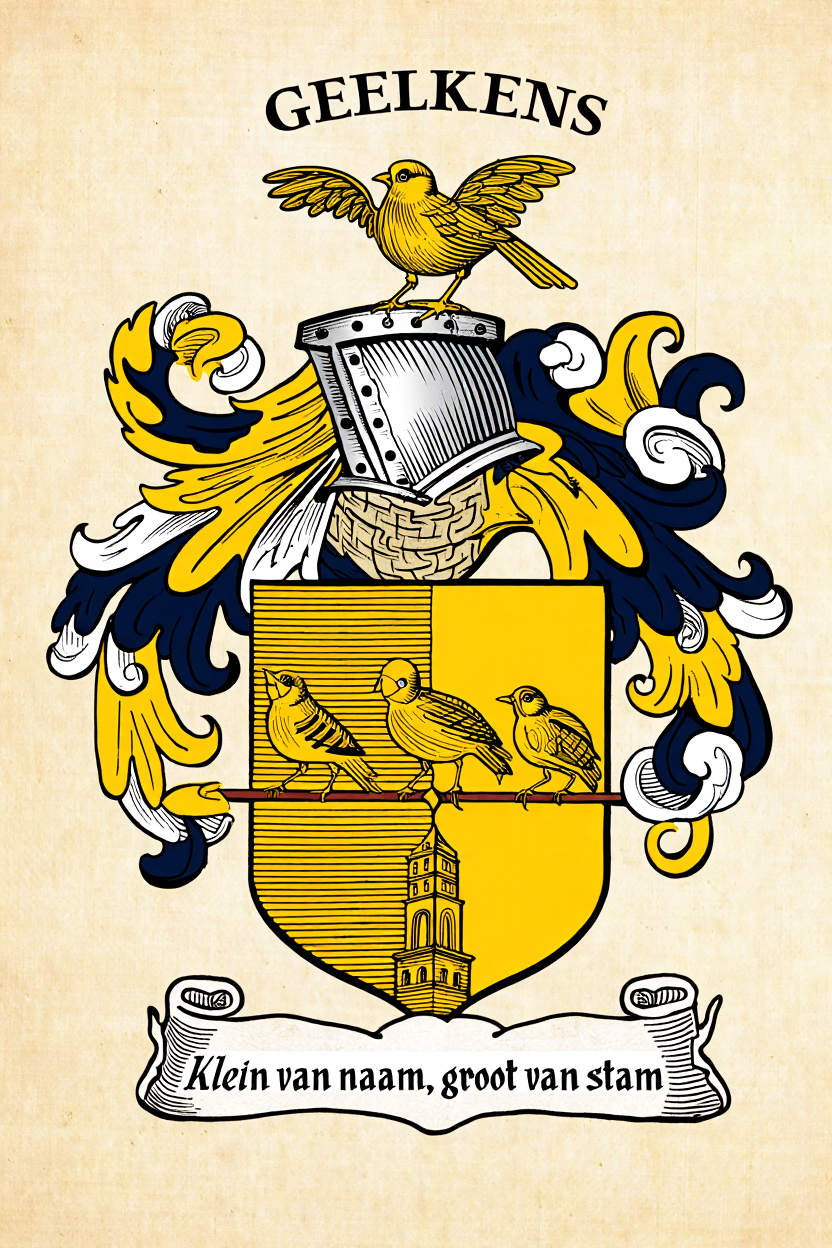 Familiewapen van de achternaam GEELKENS (vergrendeld)