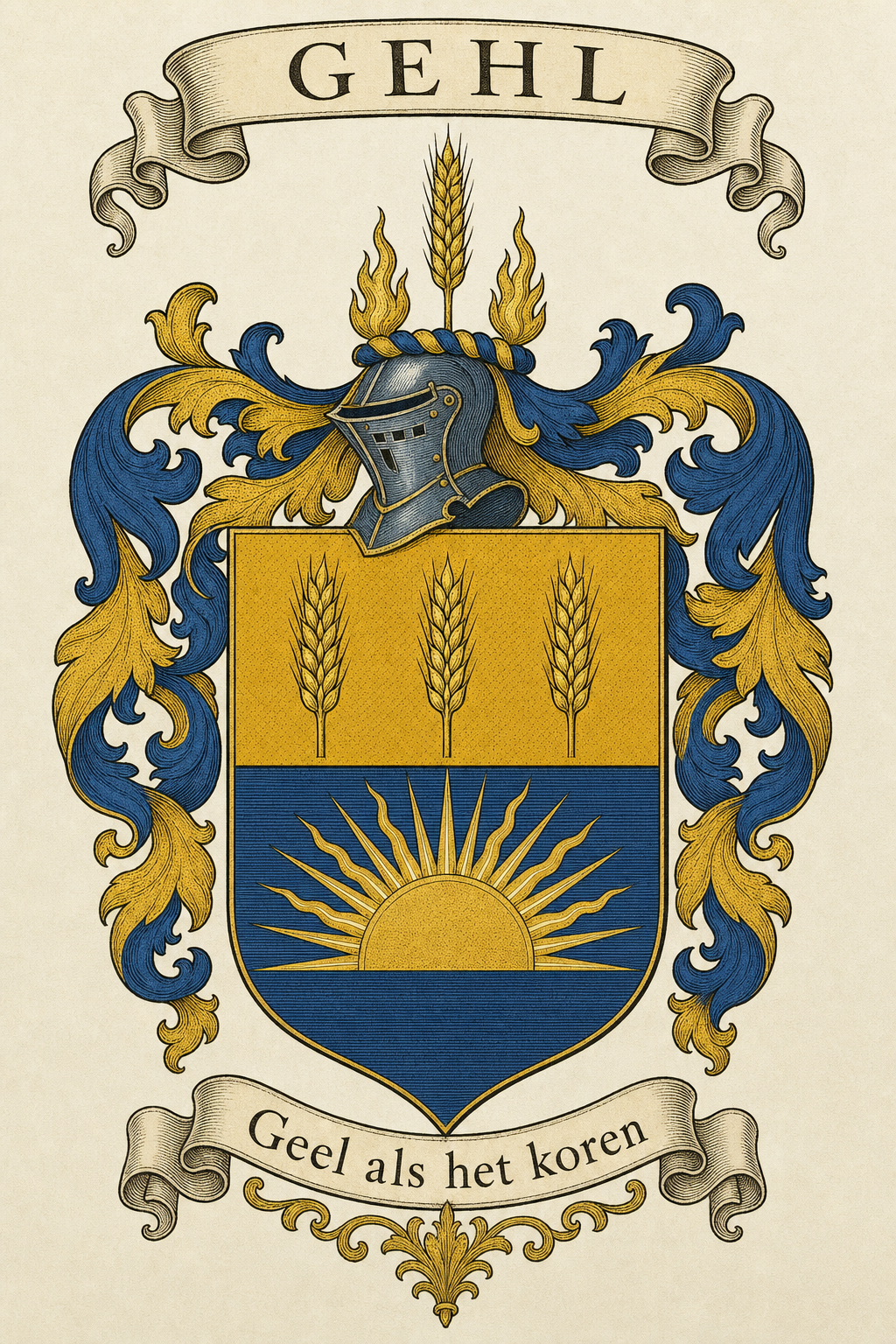 Familiewapen van de achternaam GEHL (vergrendeld)