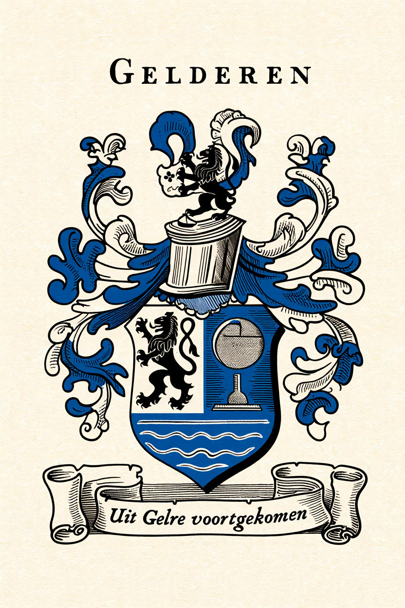 Familiewapen van de achternaam GELDEREN (vergrendeld)