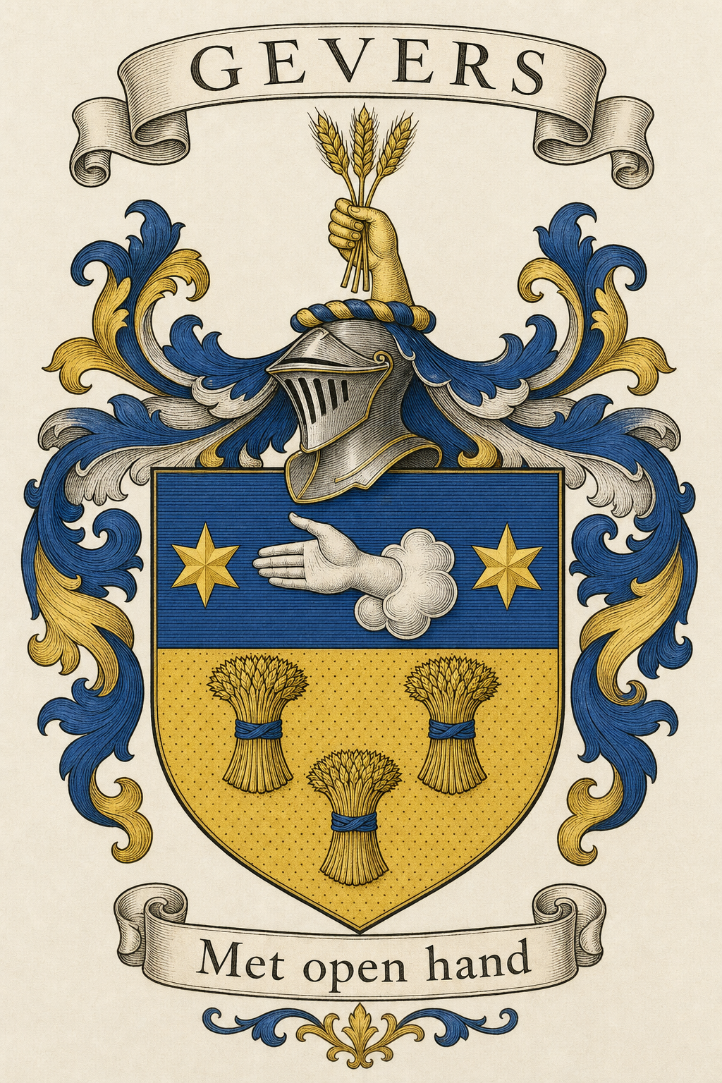 Familiewapen van de achternaam GEVERS (vergrendeld)