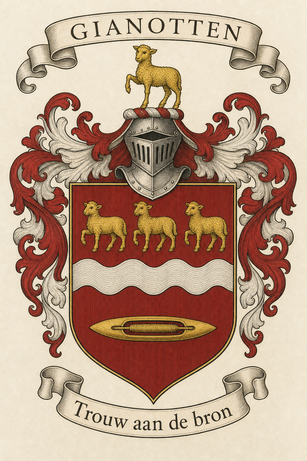 Familiewapen van de achternaam GIANOTTEN (vergrendeld)