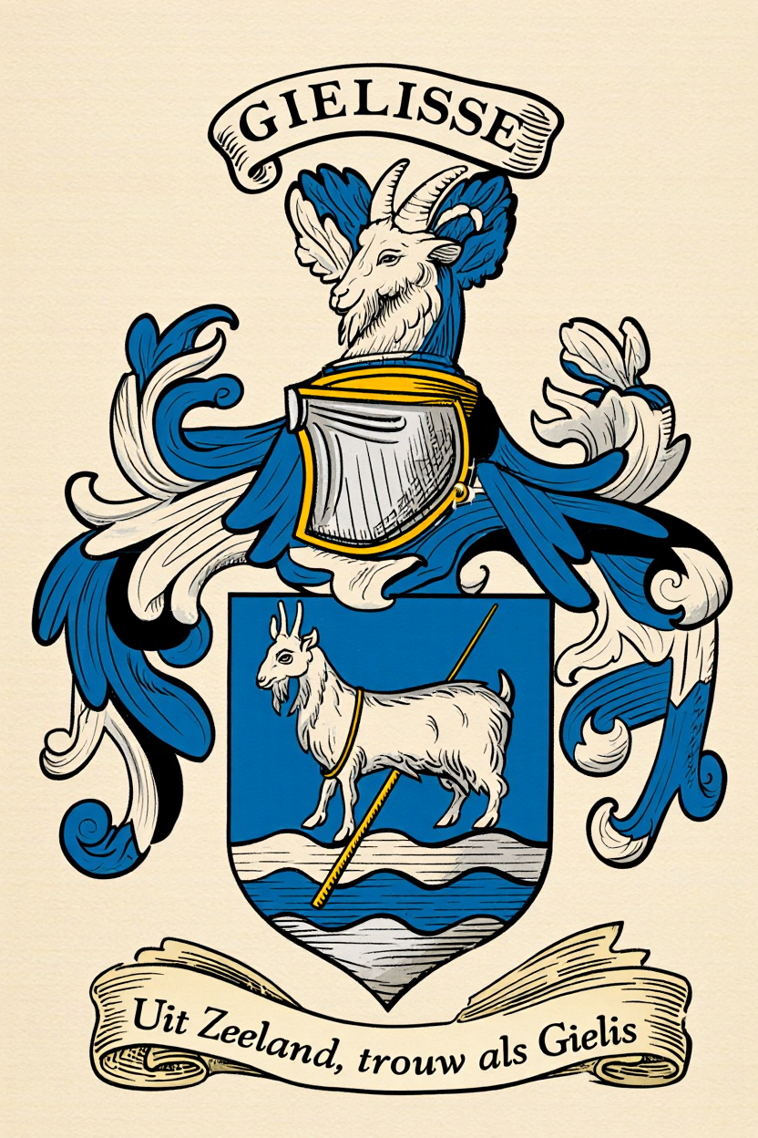Familiewapen van de achternaam GIELISSE (vergrendeld)