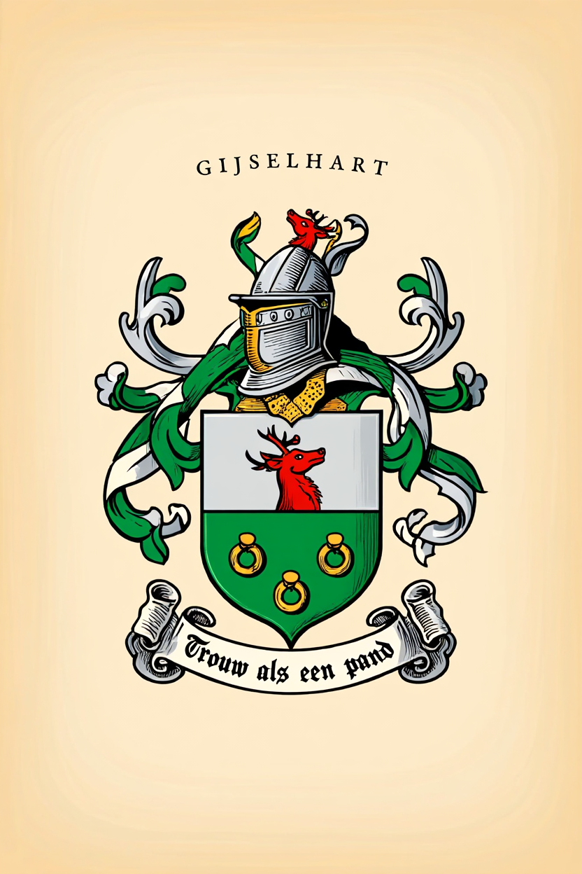 Familiewapen van de achternaam GIJSELHART (vergrendeld)