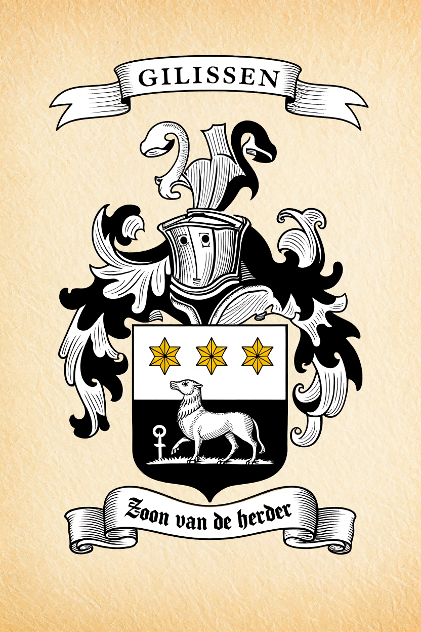 Familiewapen van de achternaam GILISSEN (vergrendeld)