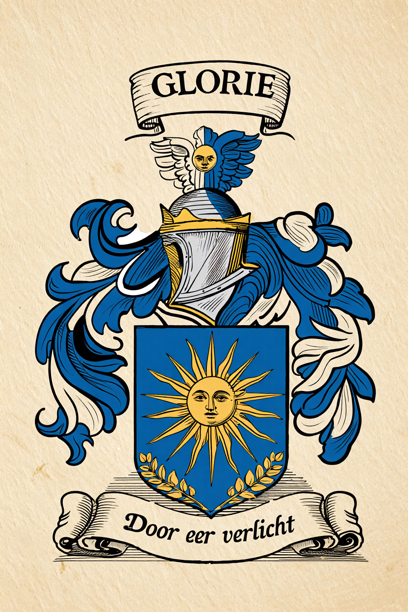 Familiewapen van de achternaam GLORIE (vergrendeld)