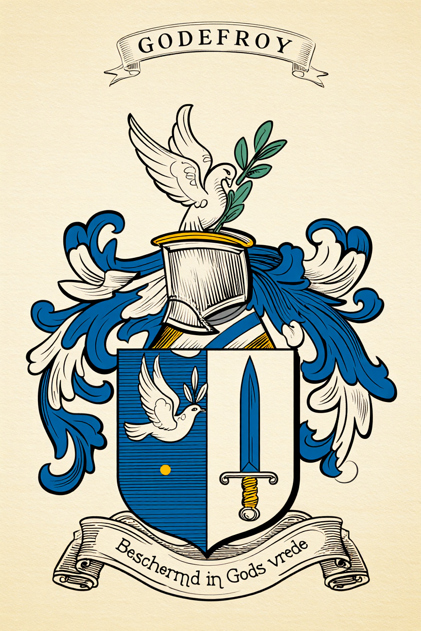 Familiewapen van de achternaam GODEFROY (vergrendeld)