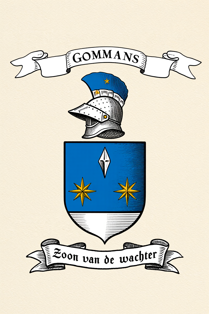 Familiewapen van de achternaam GOMMANS (vergrendeld)